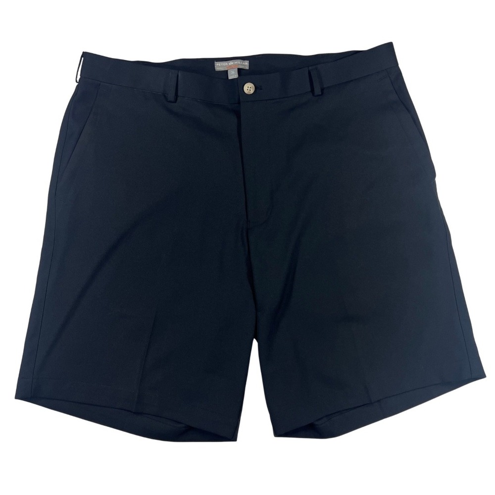 Peter Millar Wicking Golf Shorts Mens 36 Black Performance Stretch Casual